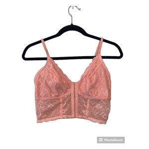 Colsie Corset Lace Bralette Top Coral Peach Size Medium